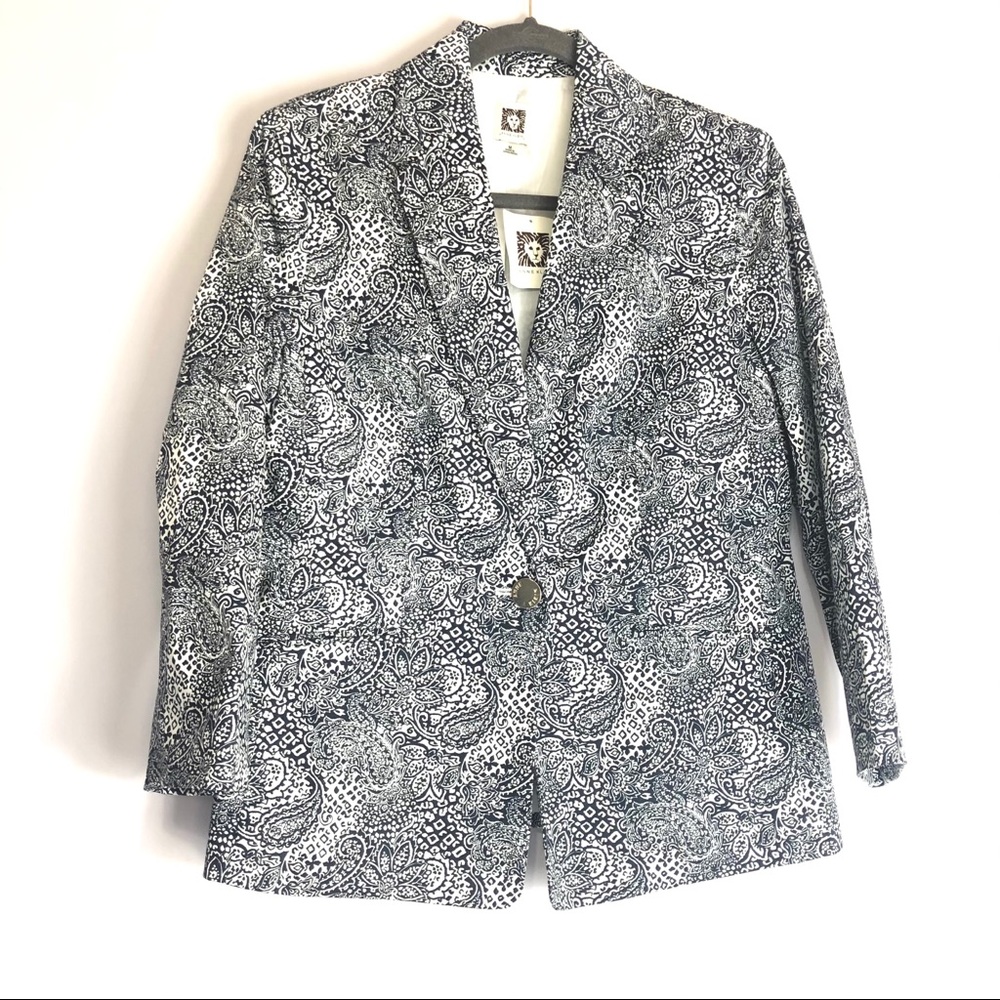 Anne Klein Black and White Blazer Jacket. Size Medium. Classy Rare